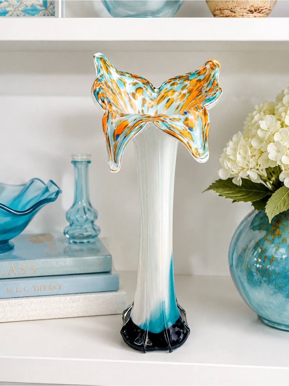 Hand Blown Jack in the Pulpit Art Glass Vase